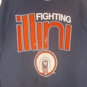 Vintage University of Illinois Fighting Illini XL Blue and Orange Sweatshirt